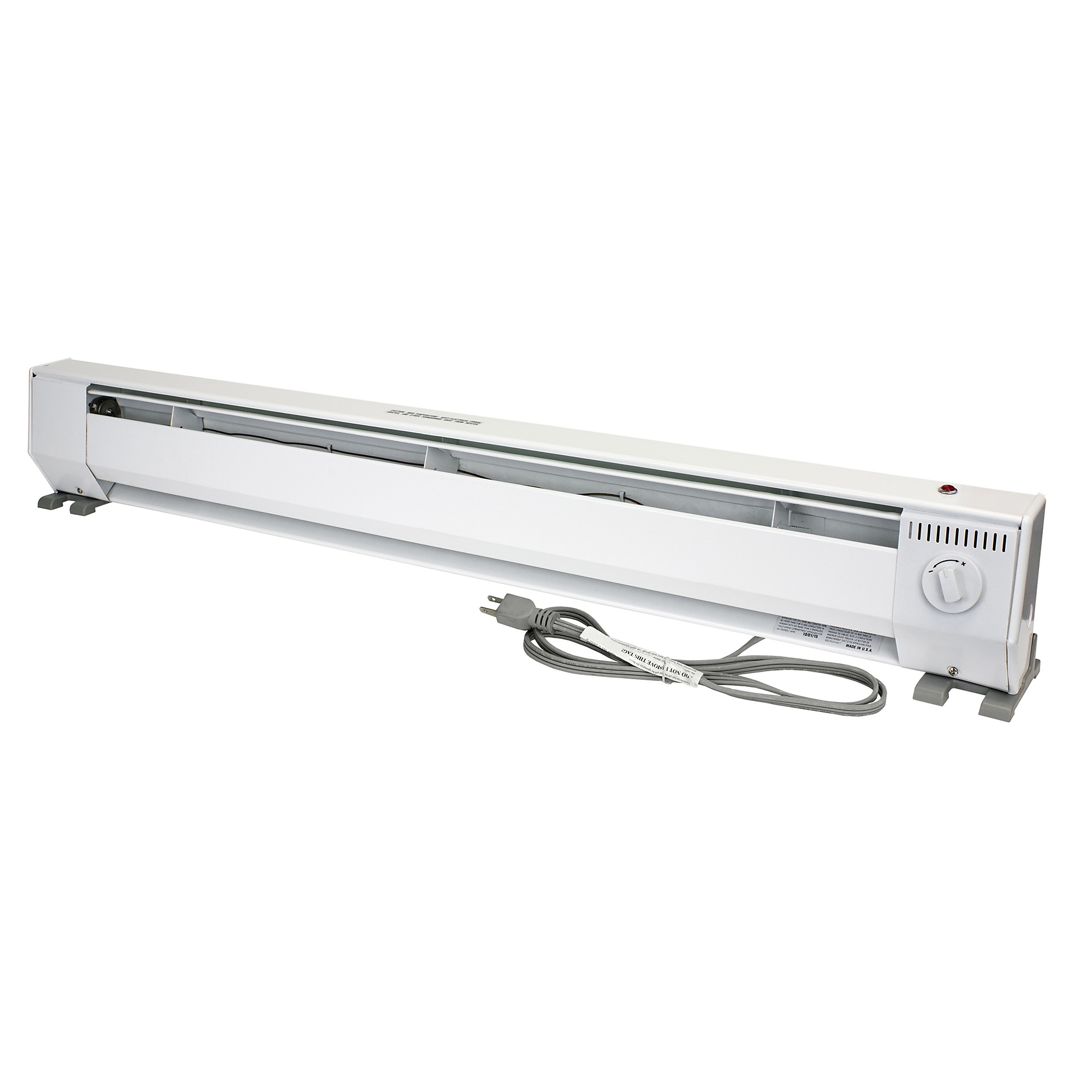 King Electric, 4ft. Portable Baseboard Heater, White, Heat Type Convection, Heat Output 3412 Btu/hour, Heating Capability 100 ft², Model# KP1210